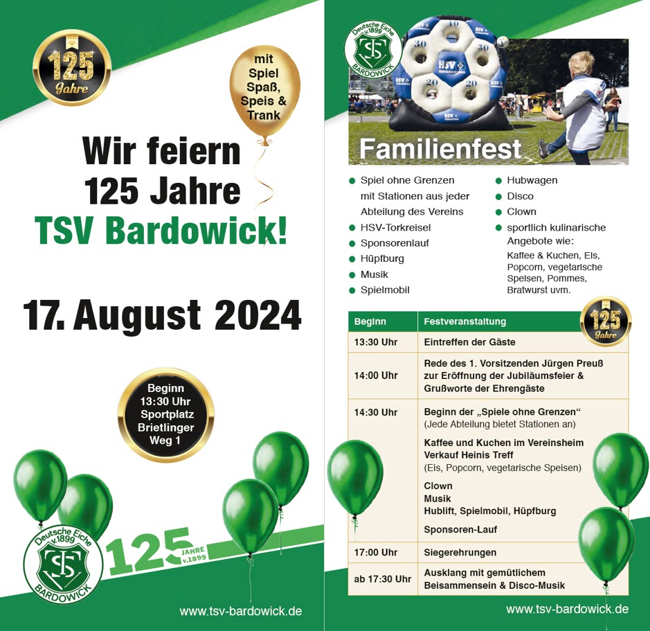 TSV 125 Jahre Flyer