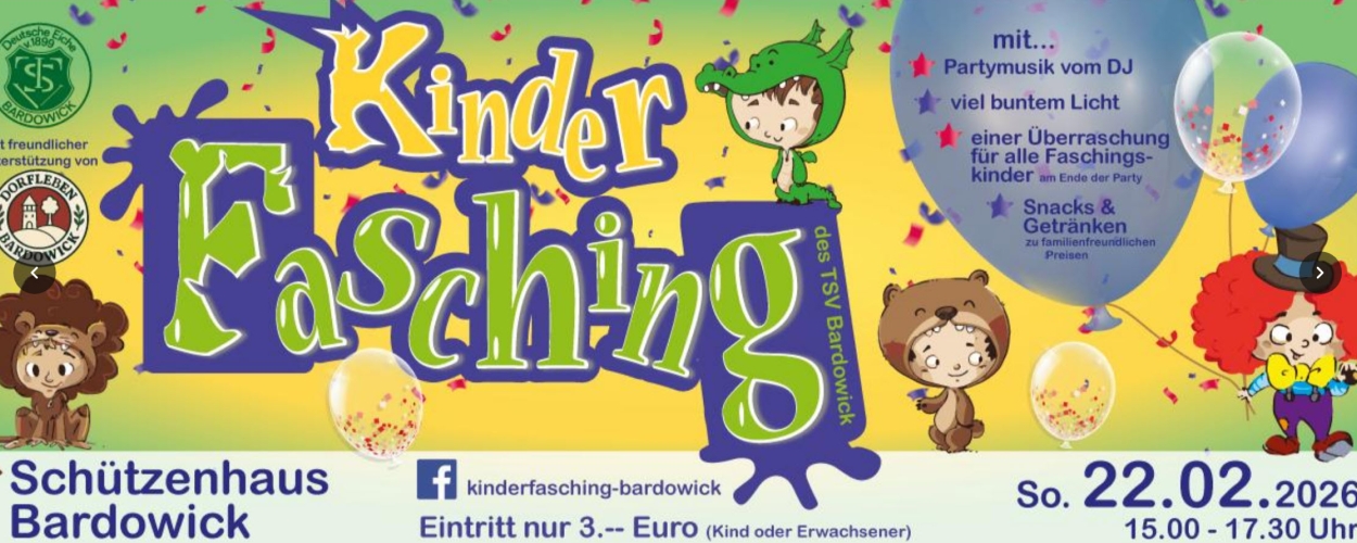 Kinderfasching 2026 beim TSV Bardowick am 22.02.2026